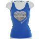 Golddigga Heart Vest ujjatlan flitteres top (kék)