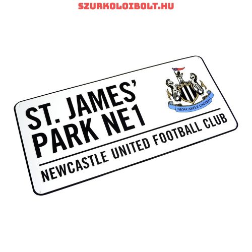 Newcastle United FC utca tábla - eredeti Newcastle utcanévtábla 