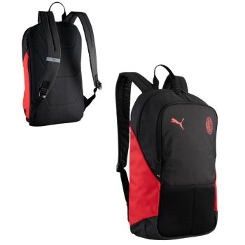   Puma AC Milan Hátizsák – 24L, Fekete-Piros, Laptop-rekesszel