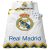 Hivatalos Real Madrid Pamut Ágyneműhuzat Garnitúra – 140x200 cm, Fehér-Cikcakkmintás Dizájn