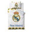 Hivatalos Real Madrid Pamut Ágyneműhuzat Garnitúra – 140x200 cm, Fehér-Cikcakkmintás Dizájn