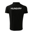 Hungary feliratos magyar galléros rövidujjú póló (férfi) - szurkolói ingnyakú póló (fekete) 