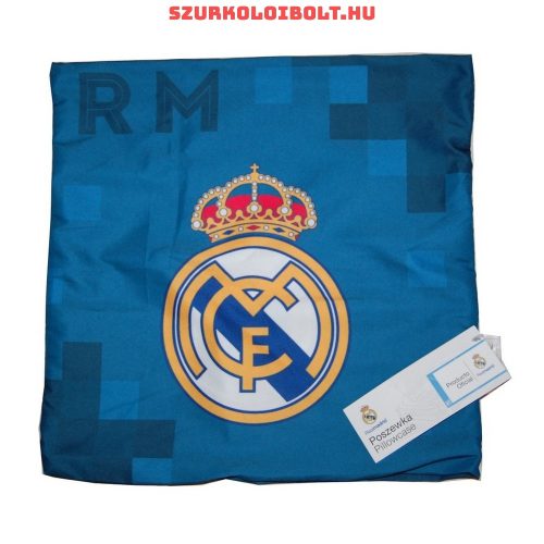 Real Madrid kispárna huzat (37x37 cm) - eredeti Real Madrid párnahuzat (türkiz)