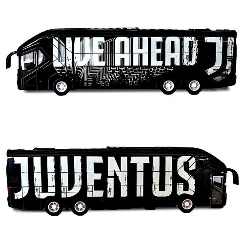 Juventus Fekete Replica Csapatbusz – Live Ahead Felirattal fém Juve modell busz (20 cm)