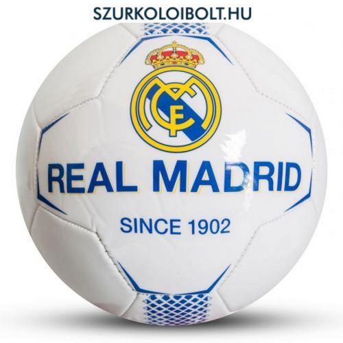 Real Madrid labda kék-fehér normál (5-ös méretű) Real Madrid címeres focilabda