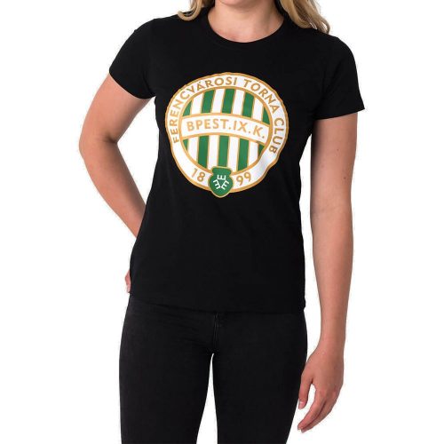Ferencváros női címeres póló fekete színben - Fradi szurkolói termék