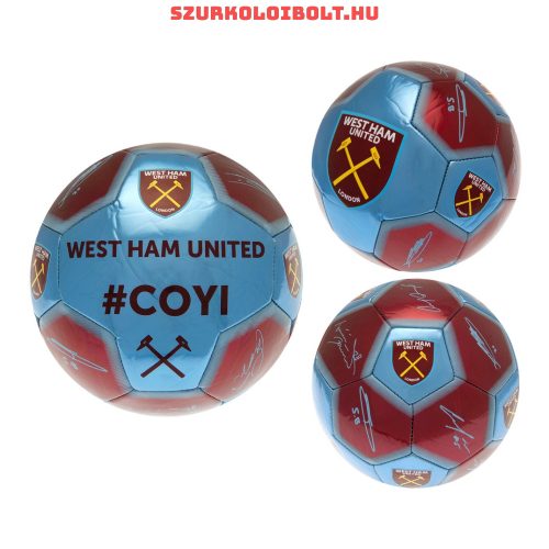 West Ham United "Signature" labda - normál (5-ös méretű) Hammers focilabda a csapat tagjainak aláírásával