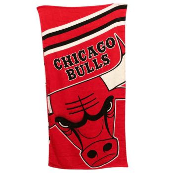   Chicago Bulls pamut strandtörölköző 70×140 cm – hivatalos NBA fürdőlepedő tengerpartra és medencéhez