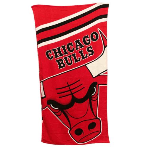 Chicago Bulls pamut strandtörölköző 70×140 cm – hivatalos NBA fürdőlepedő tengerpartra és medencéhez