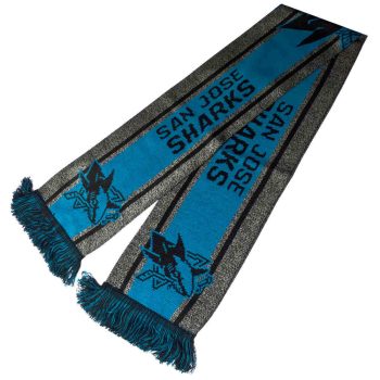   San Jose Sharks NHL kötött szurkolói sál – Hivatalos licencelt termék, Türkiz