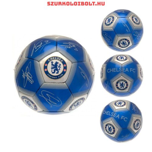 Chelsea FC "Signature" szurkolói labda - normál (5-ös méretű) Chelsea címeres focilabda a csapat tagjainak aláírásával