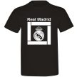 Real Madrid fekete póló fehér logóval és felirattal