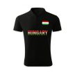 Hungary / Magyarország póló - Magyarország szurkolói ingnyakú / galléros póló (fekete)