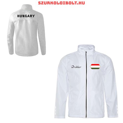 Drukker Hungary / Magyarország esőkabát - magyar válogatott széldzseki (fehér színben)