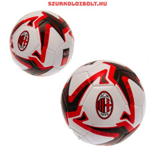 AC Milan labda - címeres Milan focilabda fehér, fekete és vörös színben (5-ös, normál méretű)