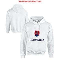   Slovakia feliratos kapucnis pulóver (fehér) - Slovakia válogatott pulcsi 