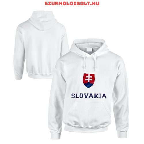Slovakia feliratos kapucnis pulóver (fehér) - Szlovák válogatott pulcsi