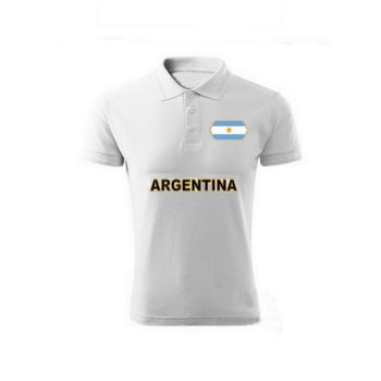   Argentina feliratos galléros póló - argentin szurkolói ingnyakú póló (fehér) 