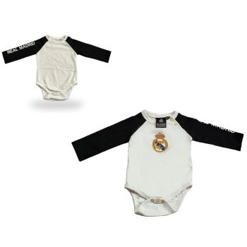   Hivatalos Real Madrid Hosszú Ujjú Pamut Baba body (Kétszínű Dizájn)