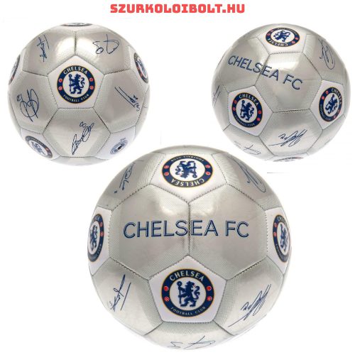 Chelsea FC labda "Silver Signature" - normál (5-ös méretű) Chelsea címeres focilabda a csapat tagjainak aláírásával