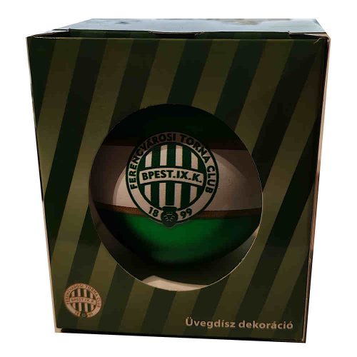 Ferencváros FC Karácsonyfa dísz, különböző színekben és díszdobozban.