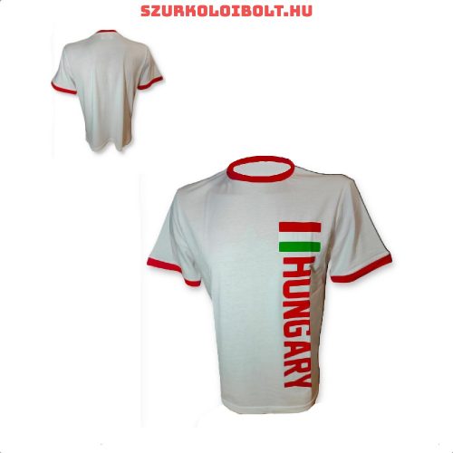 Hungary / Magyarország póló - Magyarország szurkolói ingnyakú / galléros póló (fehér)