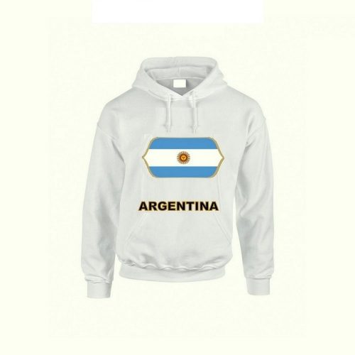 Argentina feliratos kapucnis pulóver (fehér) - argentin válogatott szurkolói pullover / pulcsi