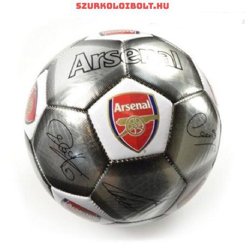 Arsenal FC " Silver Signature" szurkolói labda - normál (5-ös méretű) Arsenal címeres focilabda a csapat tagjainak aláírásával