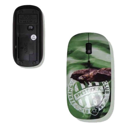 Fradi vezetéknélküli egér Zöld vezeték nélküli egér Fradi Sassal és a Ferencvárosi TC címerrel díszítve.