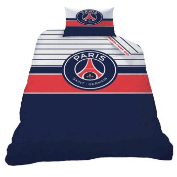   Hivatalos Paris Saint-Germain (PSG) Csíkos Pamut Ágyneműhuzat Garnitúra (140x200 cm + 60x60 cm)