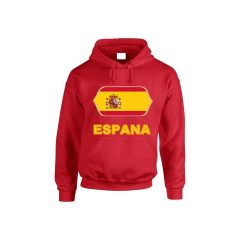   Spanyol feliratos kapucnis pulóver (piros) - Spanyol válogatott pulcsi 