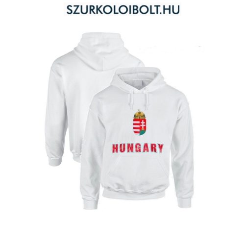 Hungary feliratos kapucnis pulóver (fehér) - magyar válogatott pulcsi (felnőtt)