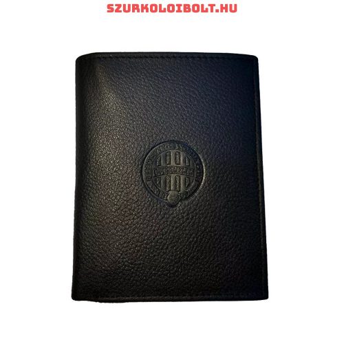 Ferencváros bőr pénztárca - eredeti bőr Fradi tárca aprótartóval (fekete)
