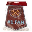 West Ham United FC mini zászló – „#1 FAN” szatén hatású autós vagy ablakdísz
