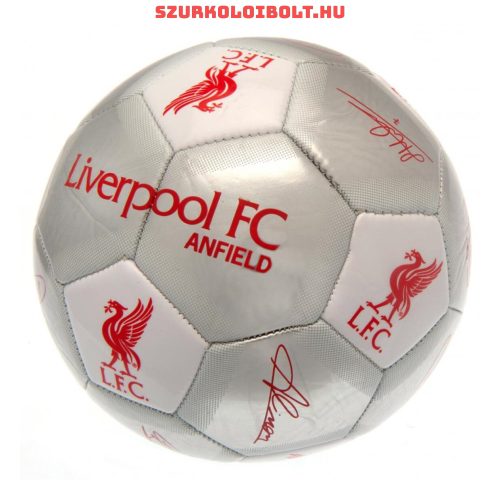 Liverpool FC labda "Silver Signature" - normál (5-ös méretű) Liverpool címeres focilabda a csapat tagjainak aláírásával