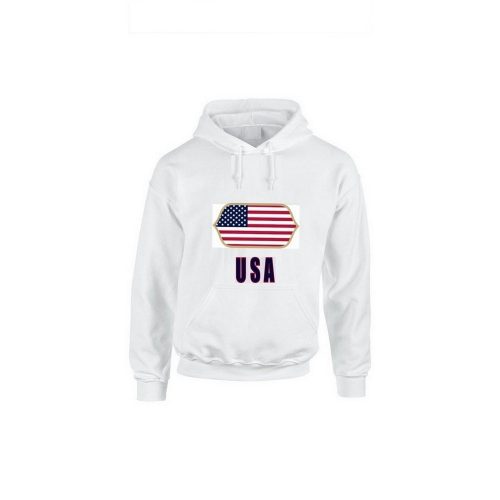 USA feliratos kapucnis pulóver (fehér) - USA válogatott szurkolói pullover / pulcsi