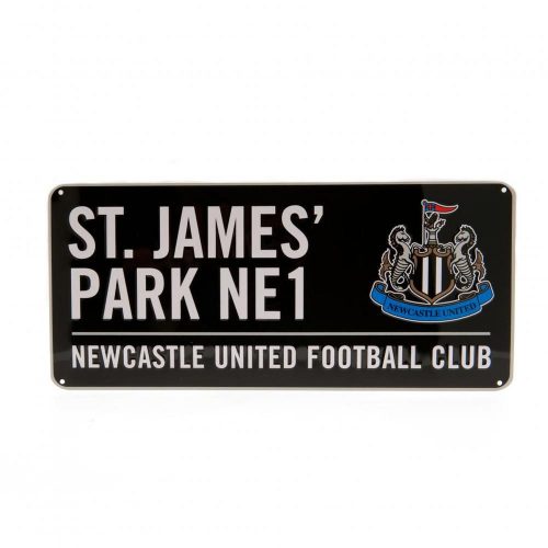 Newcastle United FC fekete utca tábla - eredeti Newcastle utcanévtábla 