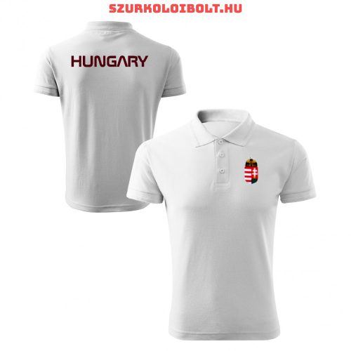 Hungary / Magyarország póló - Magyarország szurkolói ingnyakú / galléros póló (fehér)