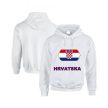 Hrvatska feliratos kapucnis pulóver (fehér) - horvát válogatott szurkolói pullover / pulcsi
