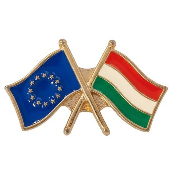   Magyarország + Európai Únió  kitűző - magyar zászló jelvény