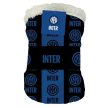 Internazionale Pihe-Puha Takaró – 130x160 cm, Fekete és Kék Csíkos Hátterű, Csapatlogókkal és Inter Feliratokkal