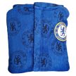 Chelsea. gyerek fürdőköpeny, köntös – Kék, puha polár anyagból, kapucnival és klubcímerrel