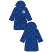 Chelsea. gyerek fürdőköpeny, köntös – Kék, puha polár anyagból, kapucnival és klubcímerrel