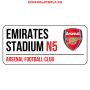 Arsenal FC utcanévtábla - eredeti, hivatalos klubtermék