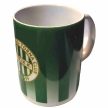 Ferencváros Zöld-fehér Csíkos Kerámia Fradi Bögre, FTC Címerrel