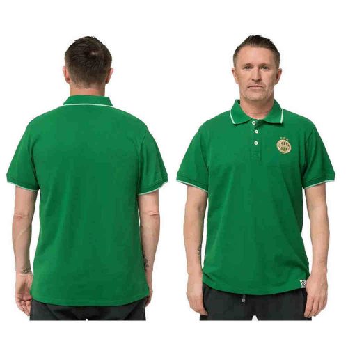 Ferencváros galléros póló - zöld Fradi pamut póló hímzett FTC címerrel