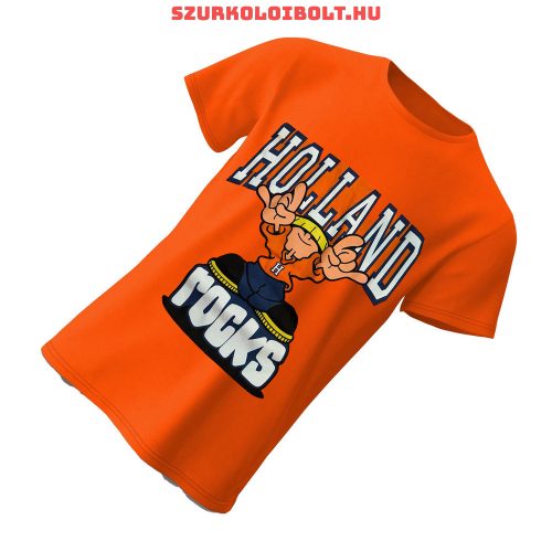 Holland feliratos narancs színű póló - Holland szurkolói ingnyakú póló  