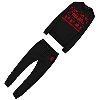   AC Milan felnőtt karácsonyi pamut pizsama/melegítő szett (hivatalos termék)﻿