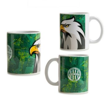   Ferencváros sas és címer bögre - eredeti Fradi zöld-fehér bögre