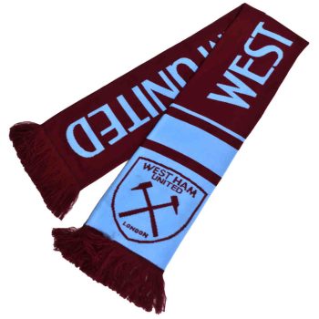   West Ham United FC kötött szurkolói sál – Hivatalos licencelt termék, Bordó-Kék